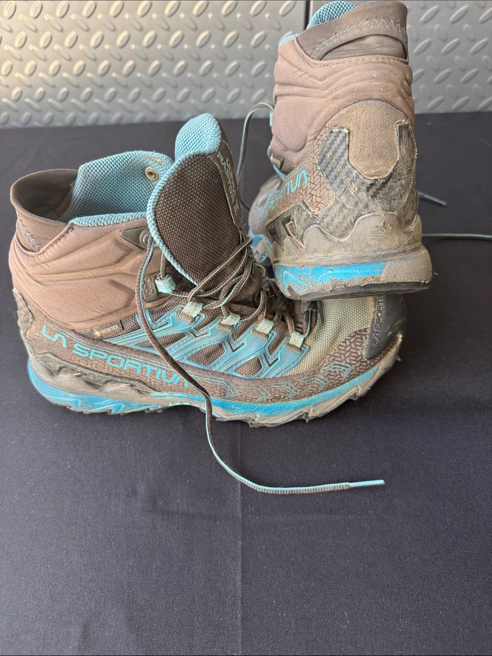 La Sportiva Women's Gray & Turquoise Trail Hiking Boots